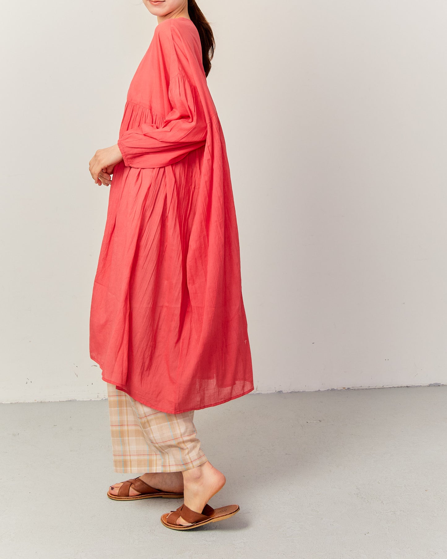 80's Voile WIDE TUNIC ONE-PIECE 2601GH-0502 / LILOU&LILY ﾘﾙｱﾝﾄﾞﾘﾘｰ