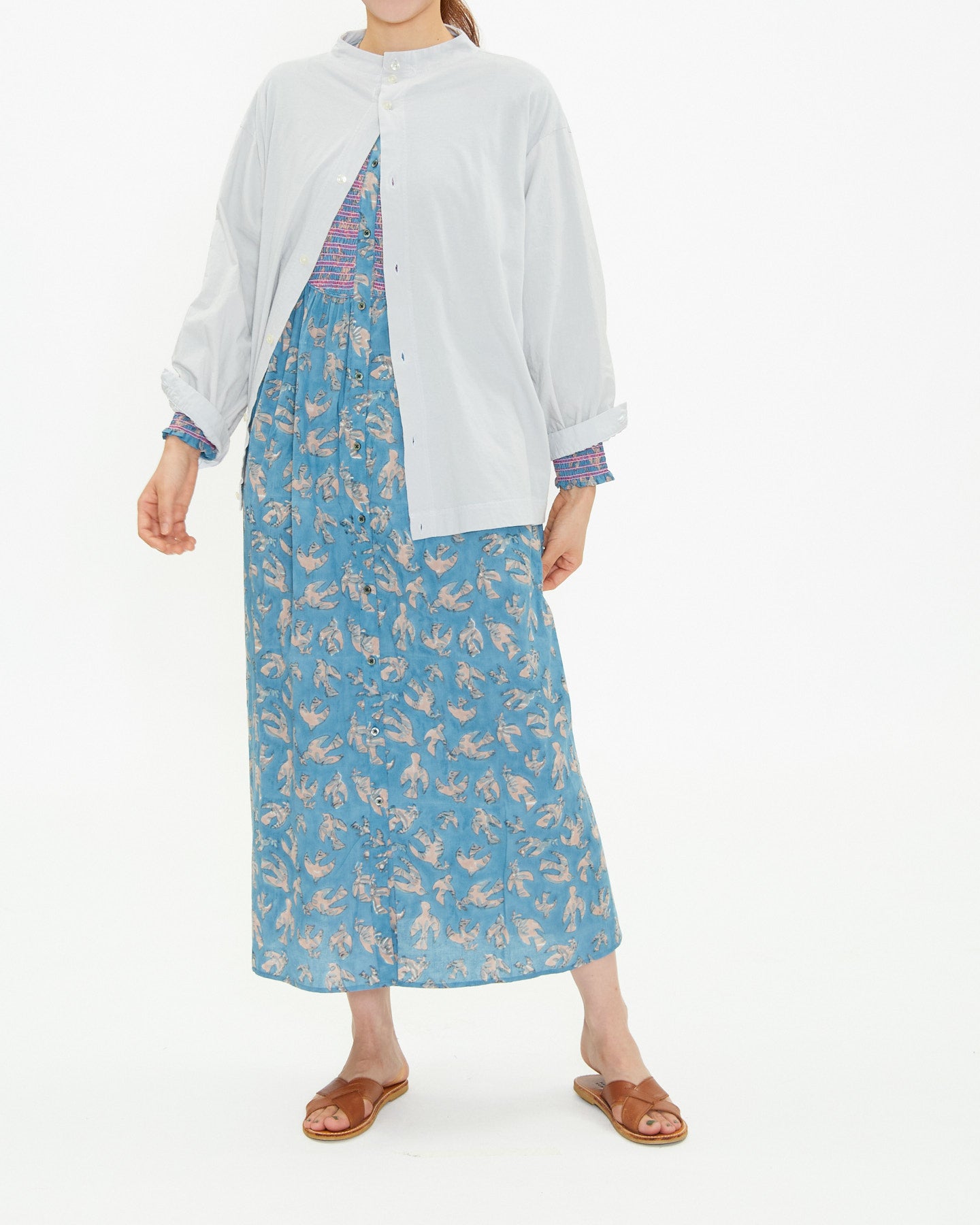 A VIEW FROM HERE BLOCK PRINT SMOCKING ONE-PIECE DRESS SJ-24110414