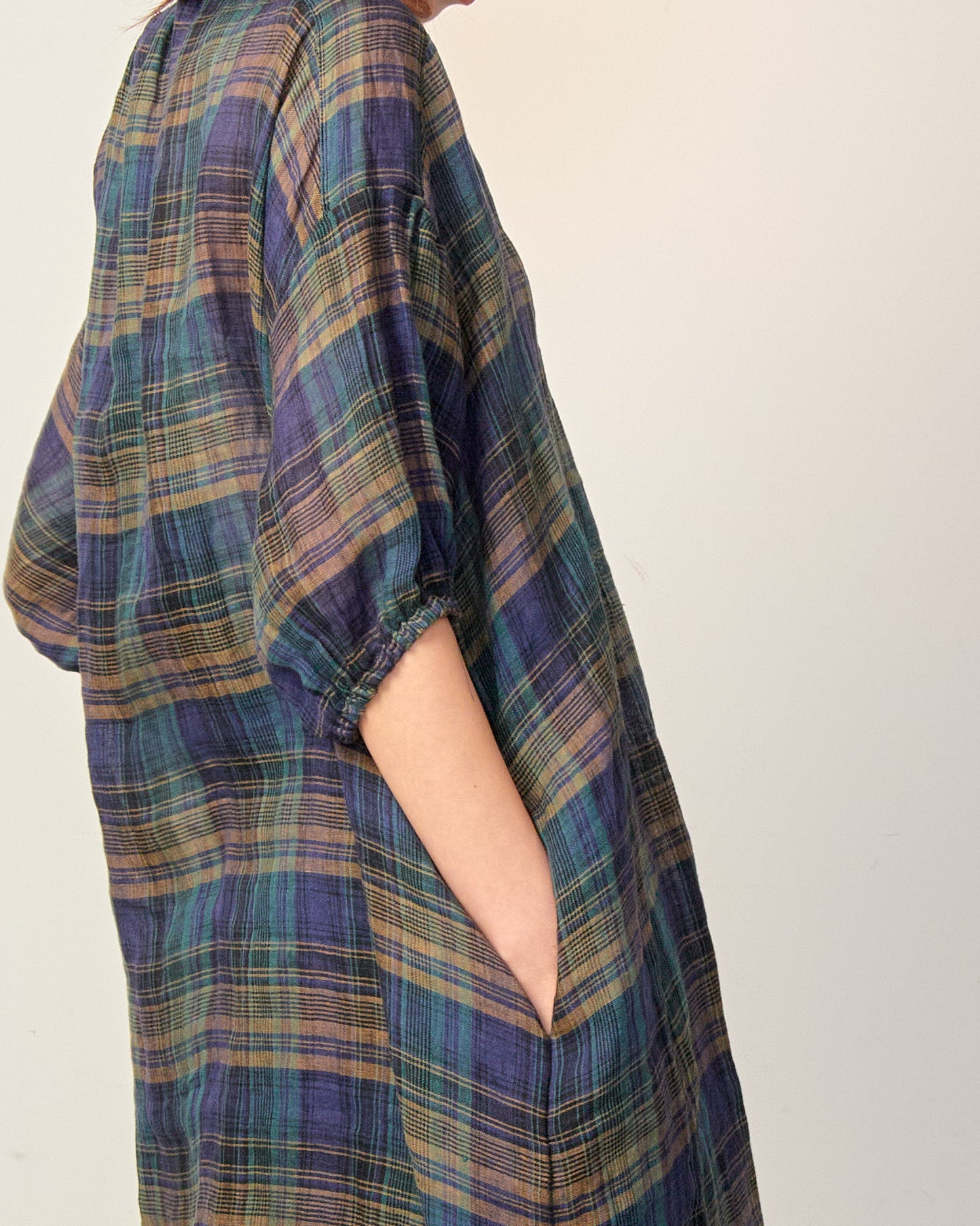 LINEN CHECK SHIRTS TUNIC 2601YJ-0418 / LILOU&LILY ﾘﾙｱﾝﾄﾞﾘﾘｰ