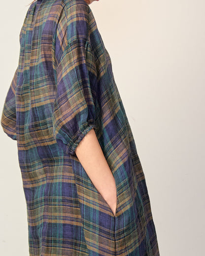 LINEN CHECK SHIRTS TUNIC 2601YJ-0418 / LILOU&LILY ﾘﾙｱﾝﾄﾞﾘﾘｰ