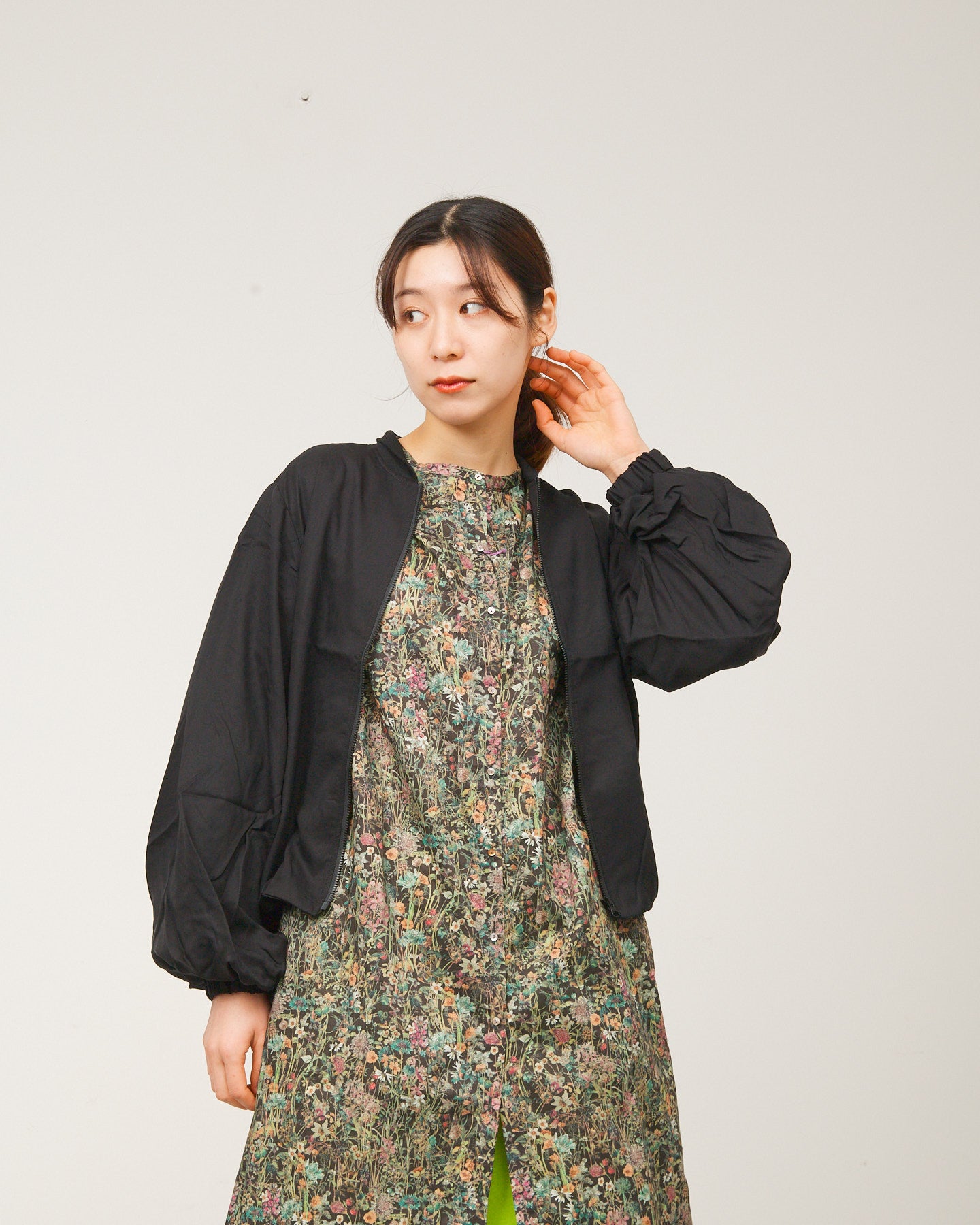 LILOU+LILY TENCEL BALOON SLEEVE JACKET 2508YO-1216