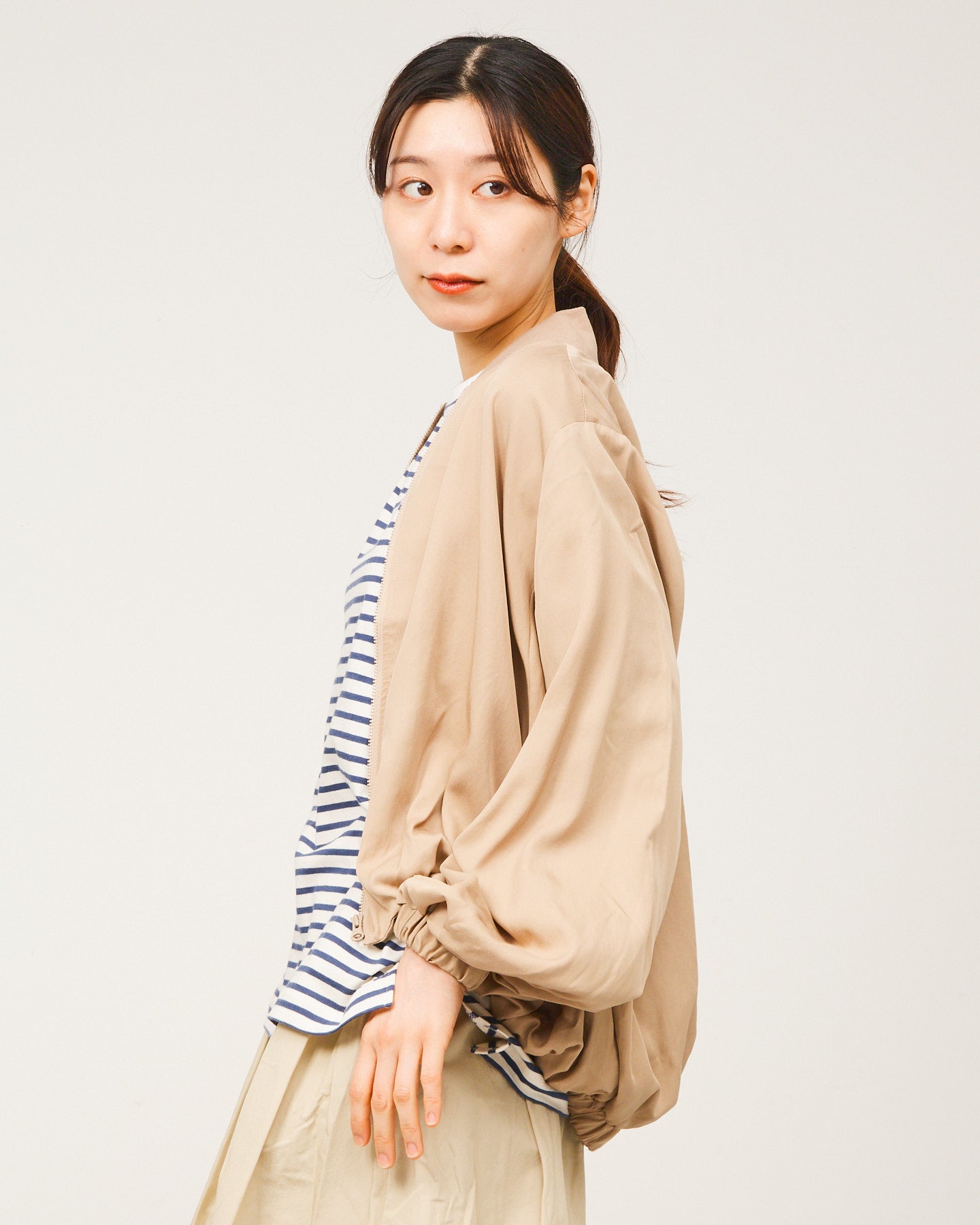 LILOU+LILY TENCEL BALOON SLEEVE JACKET 2508YO-1216