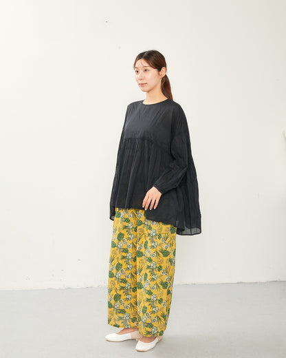 80s Voile Hand-printing Flower Pants 2602GH-0707/ LILOU&LILY ﾘﾙｱﾝﾄﾞﾘﾘｰ