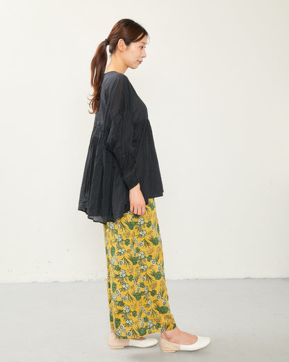 80s Voile Hand-printing Flower Pants 2602GH-0707/ LILOU&LILY ﾘﾙｱﾝﾄﾞﾘﾘｰ