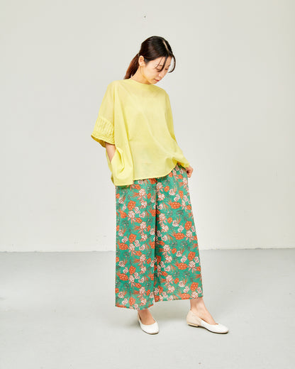 80s Voile Hand-printing Flower Pants 2602GH-0707/ LILOU&LILY ﾘﾙｱﾝﾄﾞﾘﾘｰ