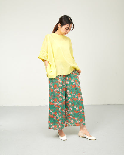 80s Voile Hand-printing Flower Pants 2602GH-0707/ LILOU&LILY ﾘﾙｱﾝﾄﾞﾘﾘｰ