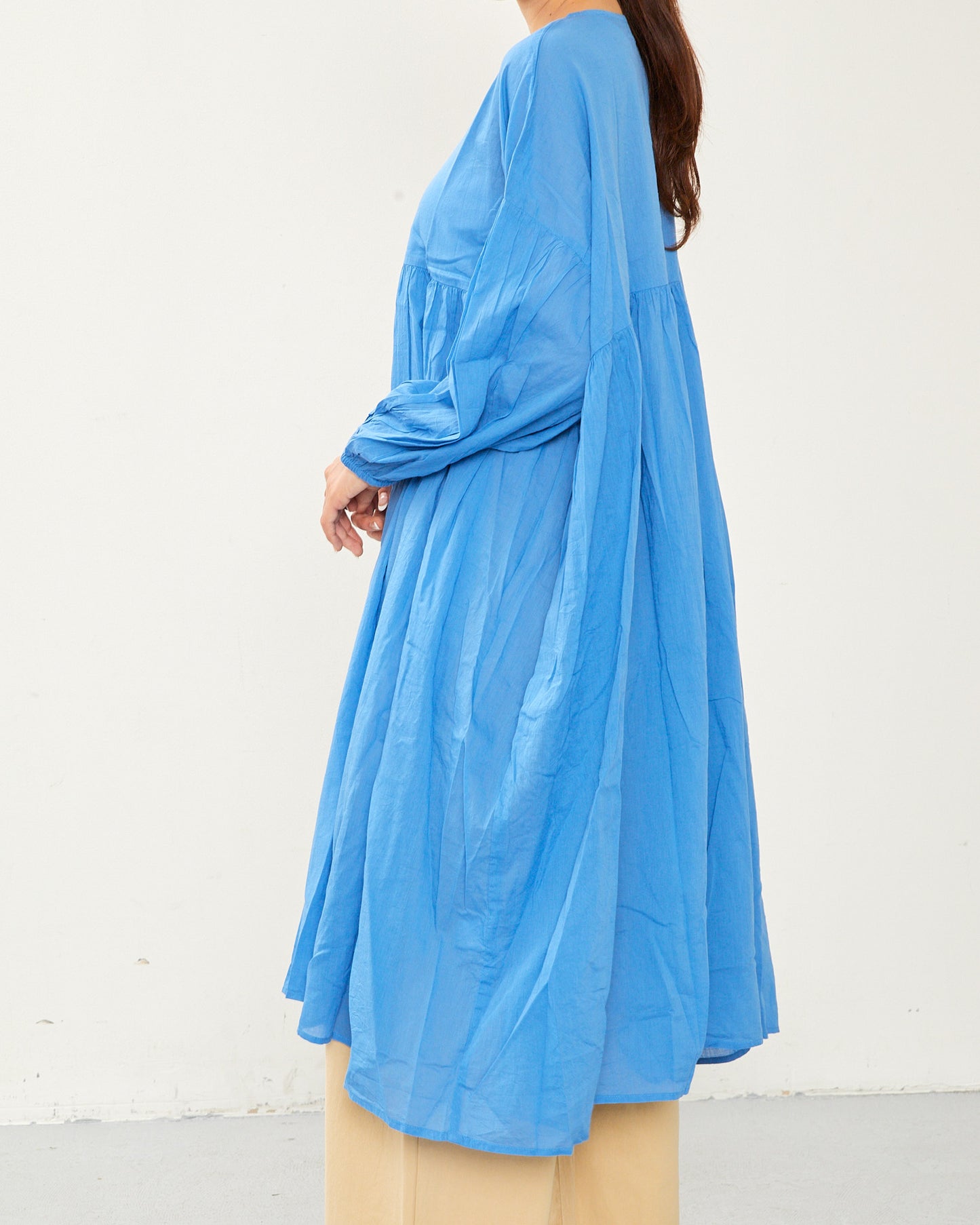 80's Voile WIDE TUNIC ONE-PIECE 2601GH-0502 / LILOU&LILY ﾘﾙｱﾝﾄﾞﾘﾘｰ