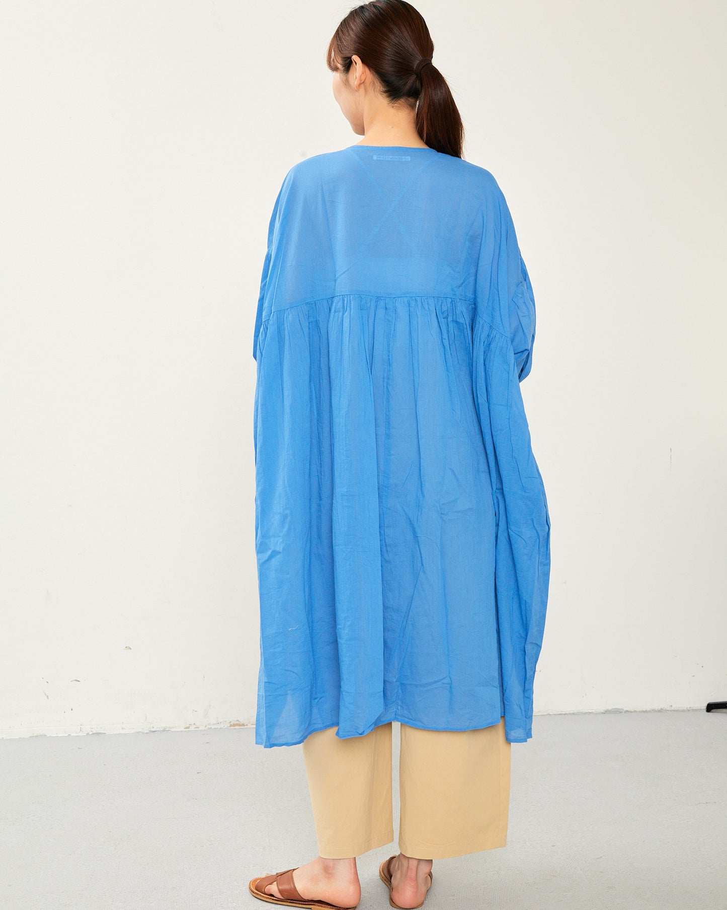 80's Voile WIDE TUNIC ONE-PIECE 2601GH-0502 / LILOU&LILY ﾘﾙｱﾝﾄﾞﾘﾘｰ