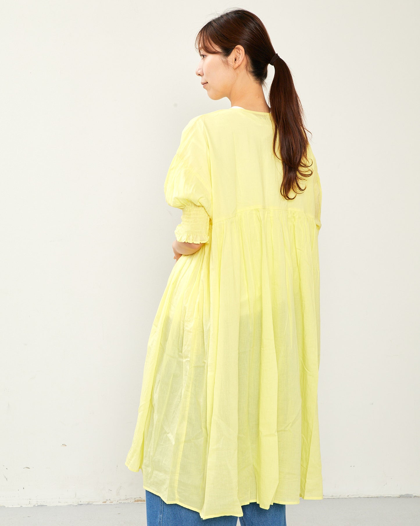 Indian Voile Gather One-Piece Dress 2602GH-0703/ LILOU&LILY ﾘﾙｱﾝﾄﾞﾘﾘｰ
