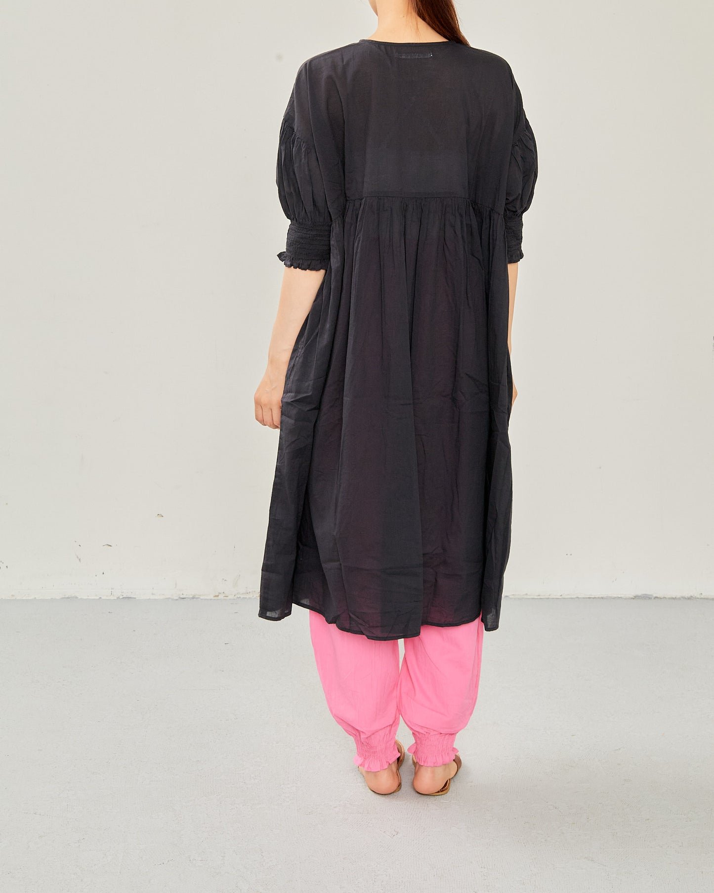 Indian Voile Gather One-Piece Dress 2602GH-0703/ LILOU&LILY ﾘﾙｱﾝﾄﾞﾘﾘｰ