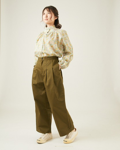 LILOU+LILY 20/10 TWILL TUCK BALOON PANTS 2407YJ-1217