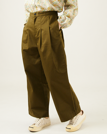 LILOU+LILY 20/10 TWILL TUCK BALOON PANTS 2407YJ-1217