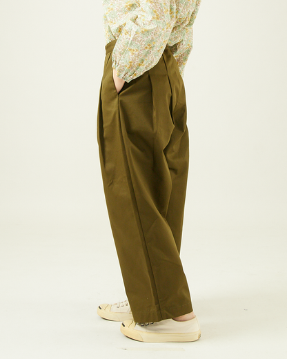 LILOU+LILY 20/10 TWILL TUCK BALOON PANTS 2407YJ-1217