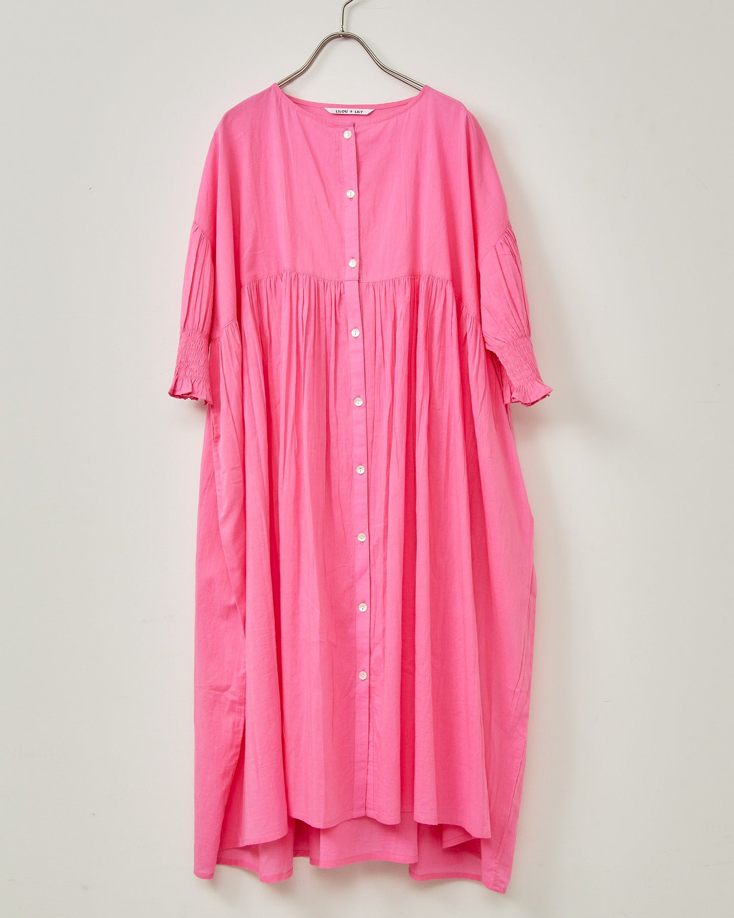 Indian Voile Gather One-Piece Dress 2602GH-0703/ LILOU&LILY ﾘﾙｱﾝﾄﾞﾘﾘｰ