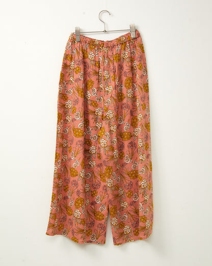 80s Voile Hand-printing Flower Pants 2602GH-0707/ LILOU&LILY ﾘﾙｱﾝﾄﾞﾘﾘｰ