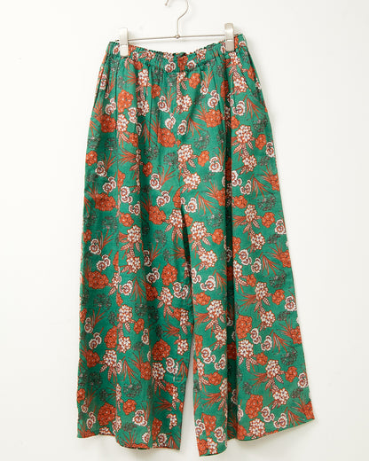 80s Voile Hand-printing Flower Pants 2602GH-0707/ LILOU&LILY ﾘﾙｱﾝﾄﾞﾘﾘｰ