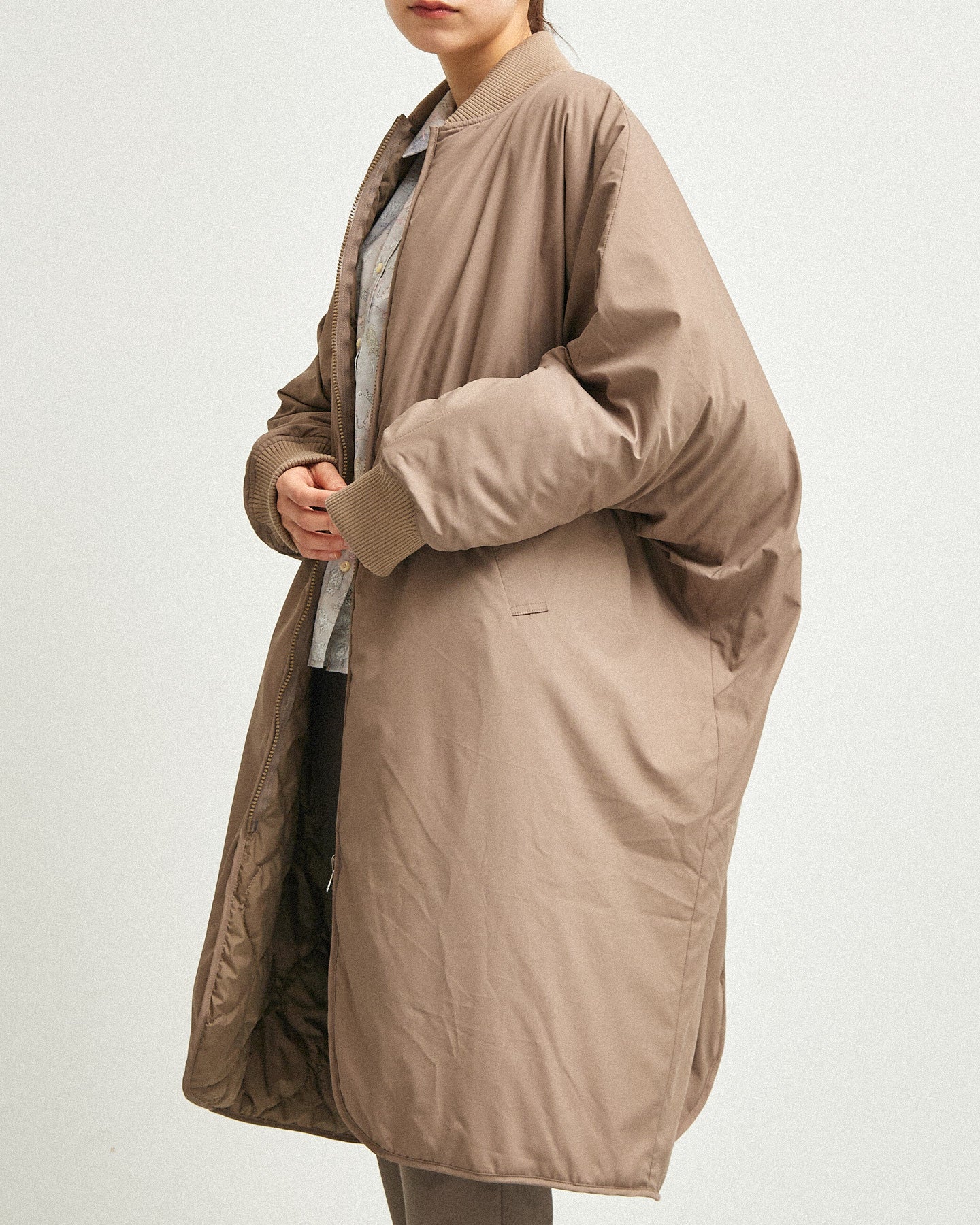 LILOU+LILY QUILTING REVERSIBLE DOLMAN COAT 2507YJ-1116