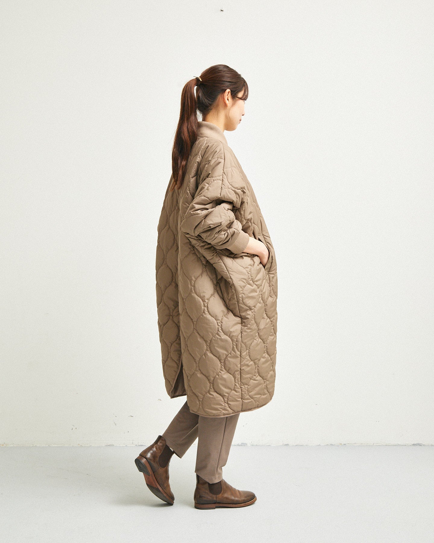 LILOU+LILY QUILTING REVERSIBLE DOLMAN COAT 2507YJ-1116