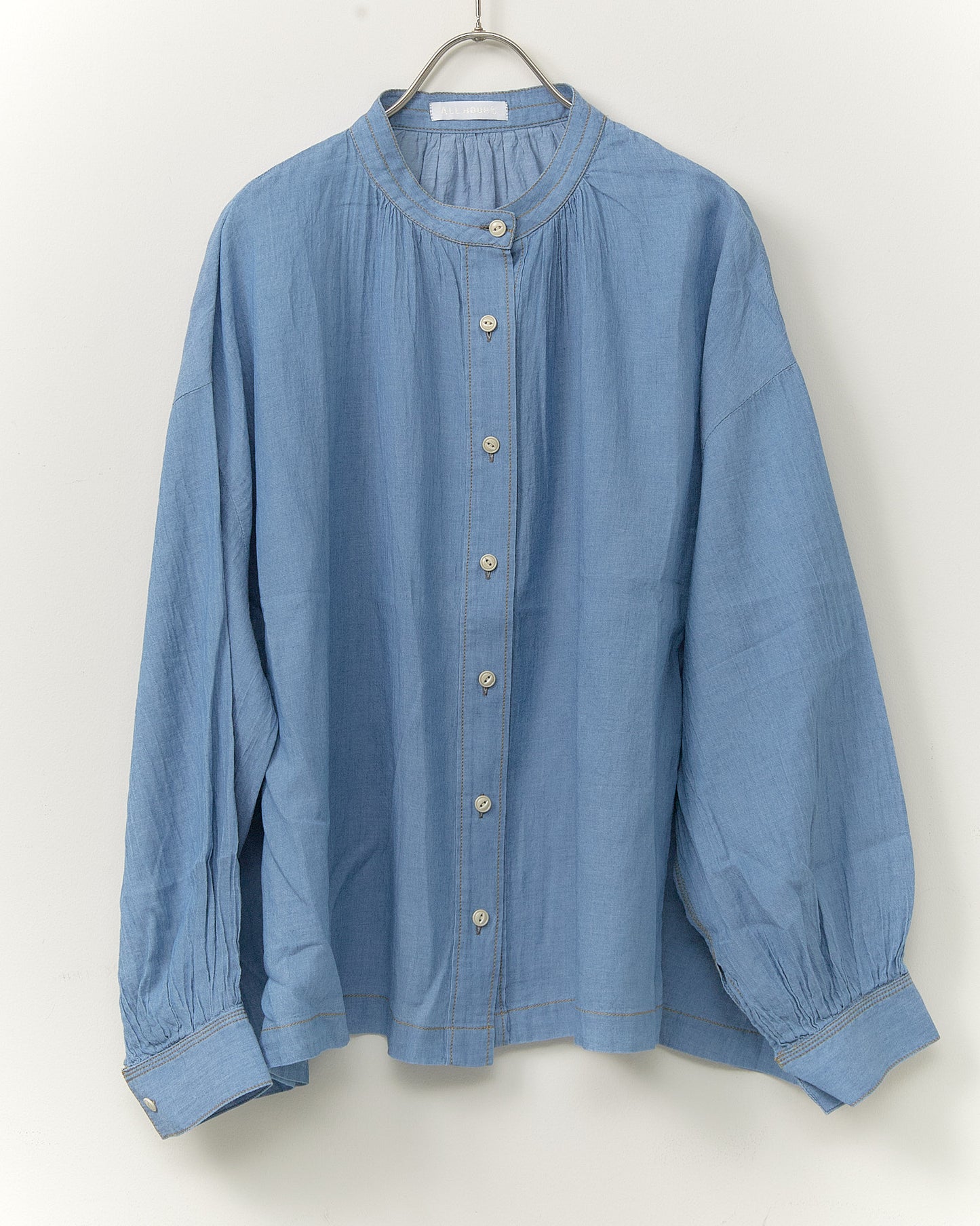 2.5OZ GAUZE DENIM FRENCH WORK SHIRTS AH602-0708 / ALLHOURS ｵｰﾙｱﾜｰｽﾞ