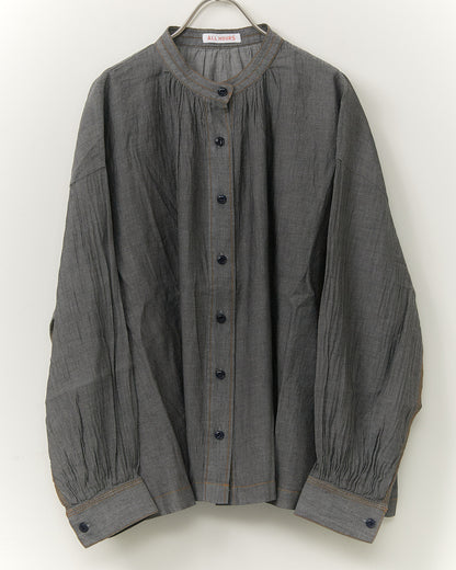 2.5OZ GAUZE DENIM FRENCH WORK SHIRTS AH602-0708 / ALLHOURS ｵｰﾙｱﾜｰｽﾞ