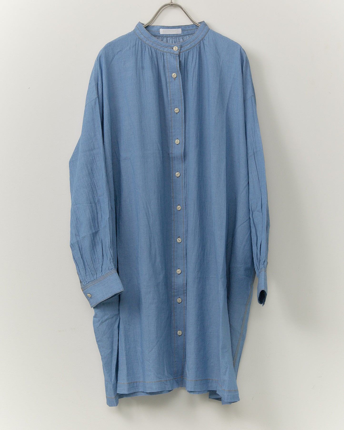 2.5OZ GAUZE DENIM FRENCH WORK ONE-PIECE DRESS AH602-0709 / ALLHOURS ｵｰﾙｱﾜｰｽﾞ