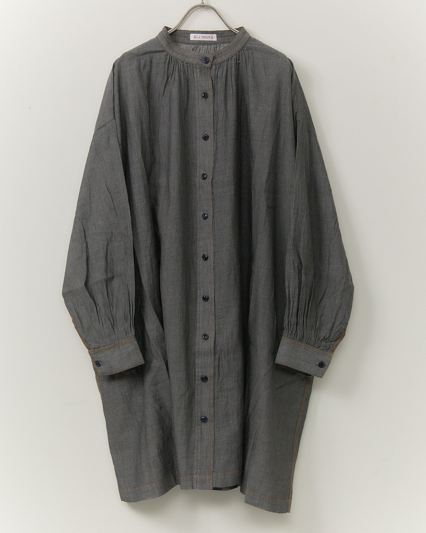 2.5OZ GAUZE DENIM FRENCH WORK ONE-PIECE DRESS AH602-0709 / ALLHOURS ｵｰﾙｱﾜｰｽﾞ