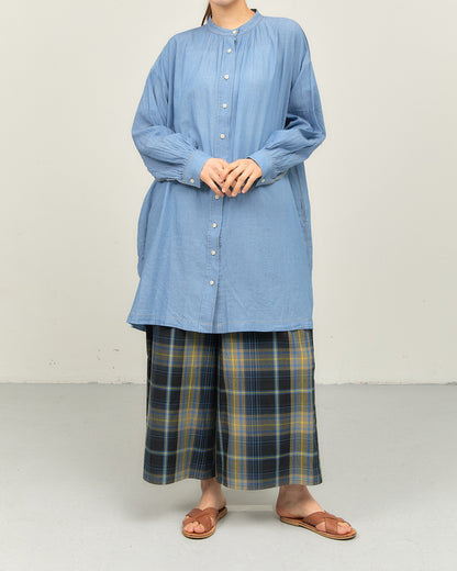 2.5OZ GAUZE DENIM FRENCH WORK ONE-PIECE DRESS AH602-0709 / ALLHOURS ｵｰﾙｱﾜｰｽﾞ