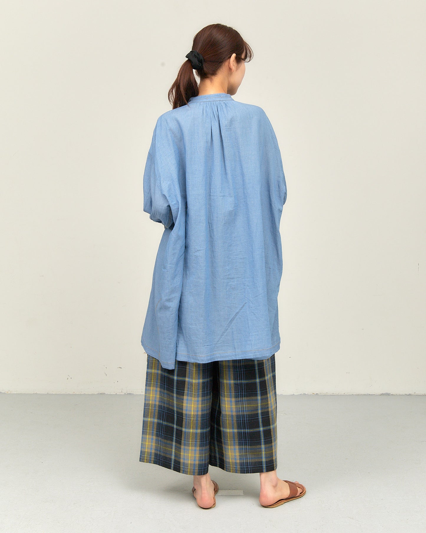2.5OZ GAUZE DENIM FRENCH WORK ONE-PIECE DRESS AH602-0709 / ALLHOURS ｵｰﾙｱﾜｰｽﾞ