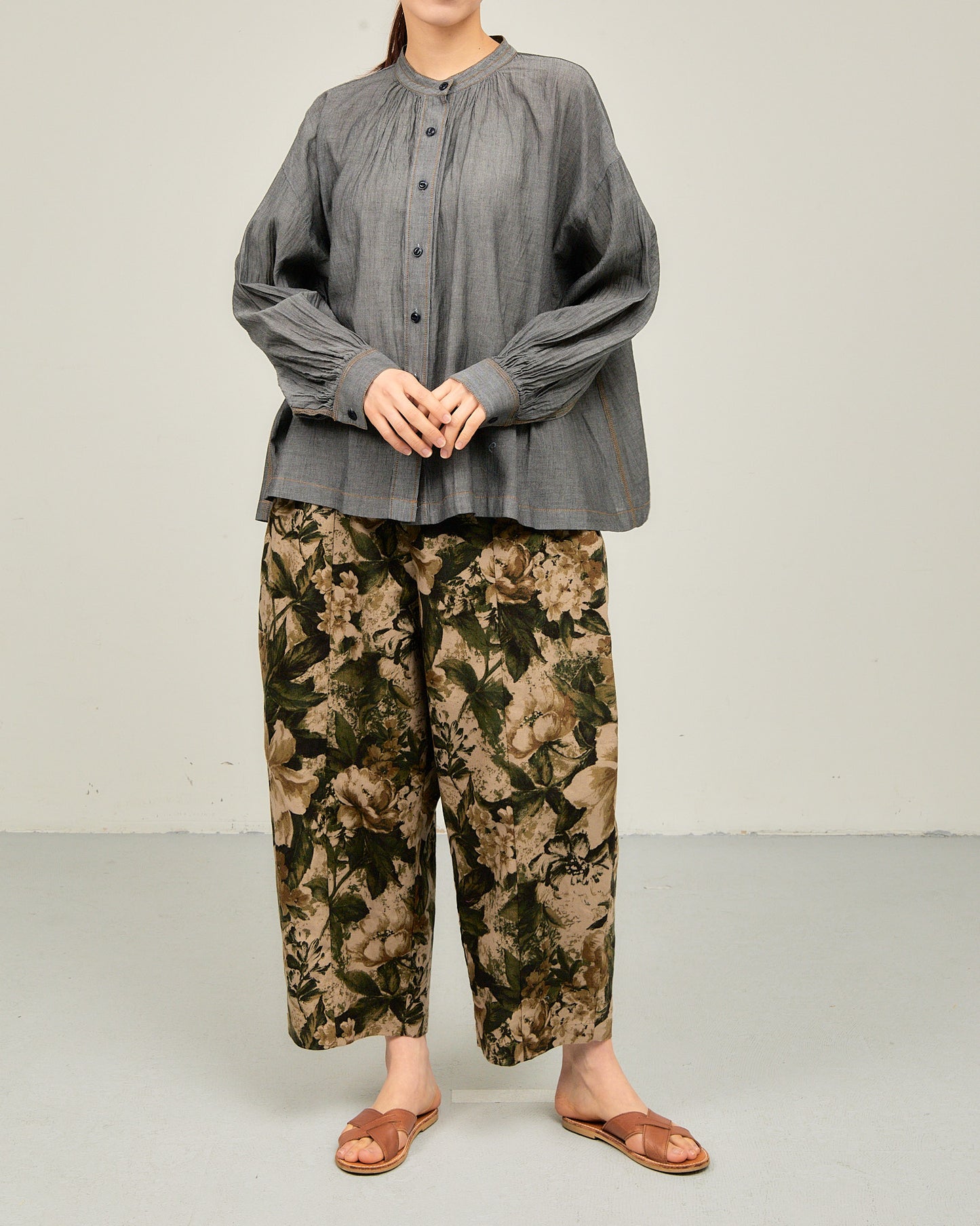2.5OZ GAUZE DENIM FRENCH WORK SHIRTS AH602-0708 / ALLHOURS ｵｰﾙｱﾜｰｽﾞ