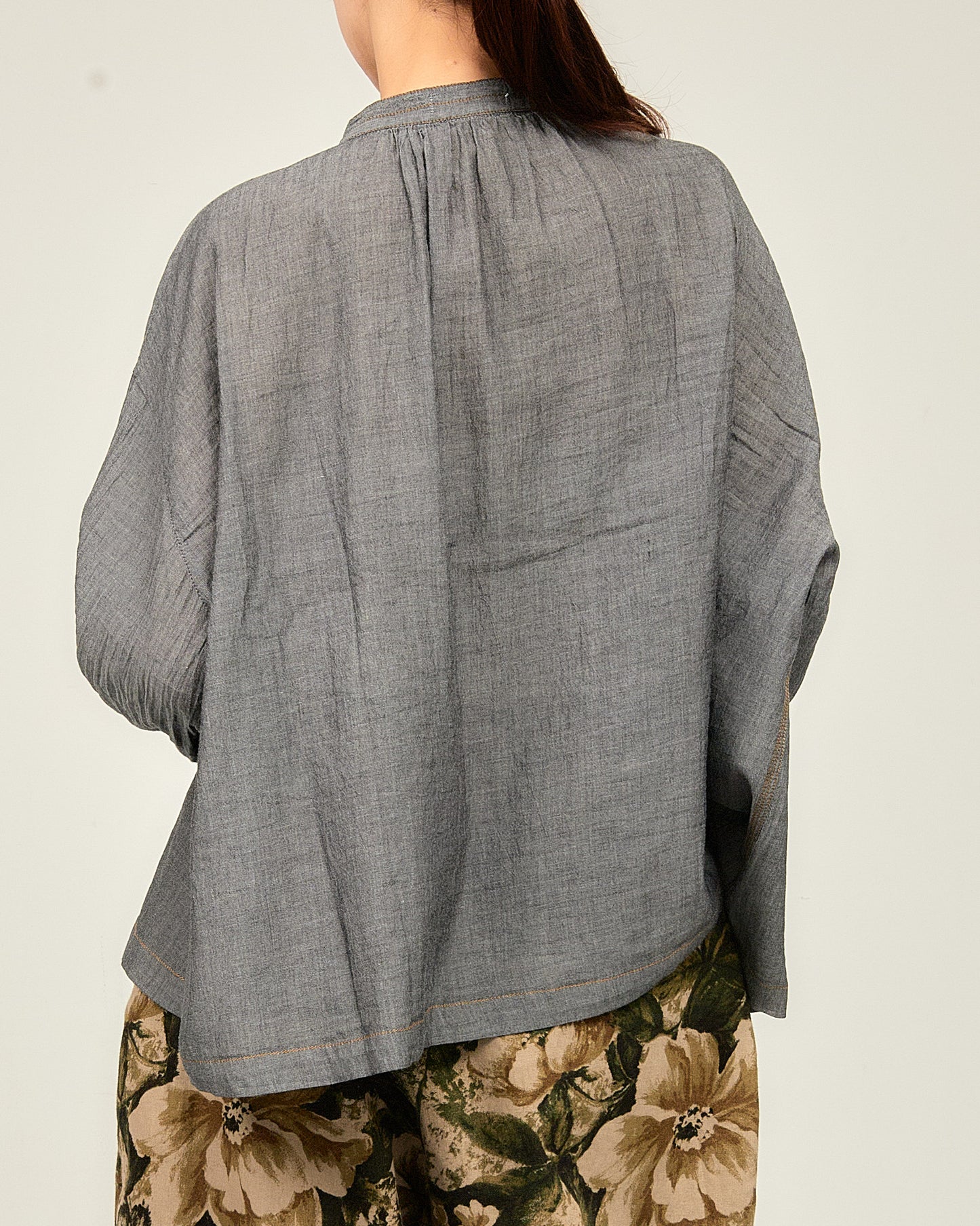 2.5OZ GAUZE DENIM FRENCH WORK SHIRTS AH602-0708 / ALLHOURS ｵｰﾙｱﾜｰｽﾞ