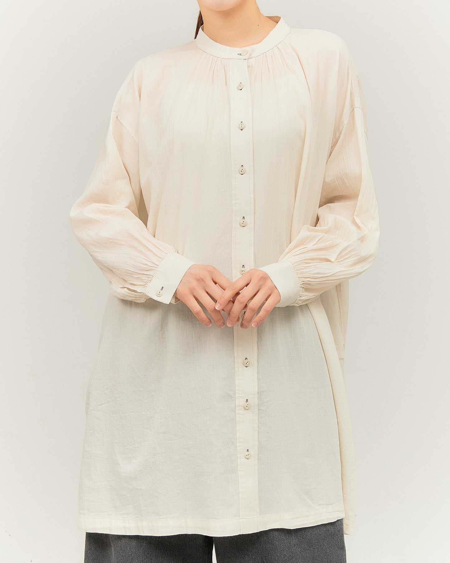 2.5OZ GAUZE DENIM FRENCH WORK ONE-PIECE DRESS AH602-0709 / ALLHOURS ｵｰﾙｱﾜｰｽﾞ