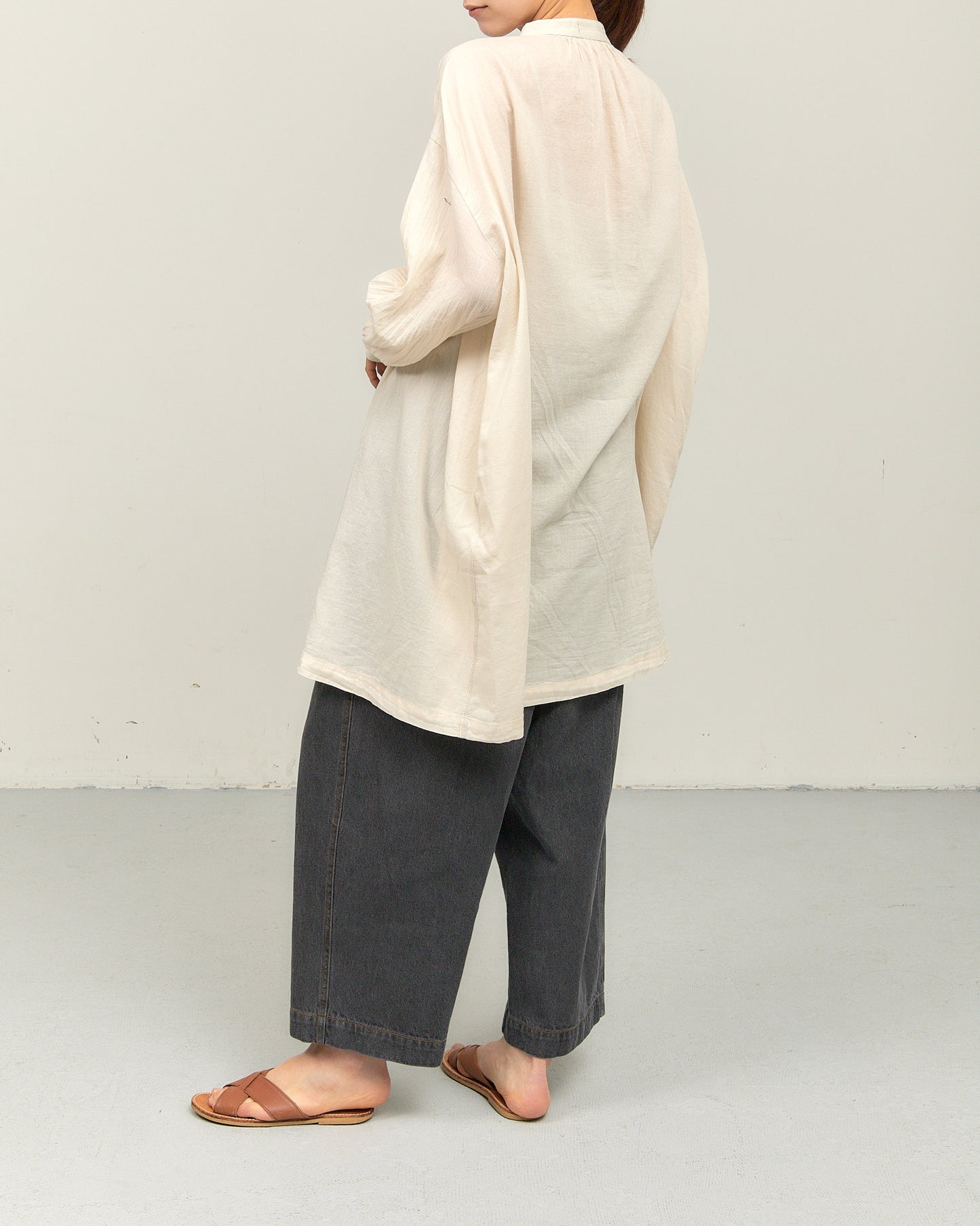 2.5OZ GAUZE DENIM FRENCH WORK ONE-PIECE DRESS AH602-0709 / ALLHOURS ｵｰﾙｱﾜｰｽﾞ