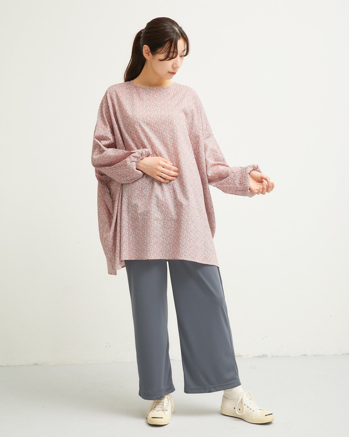 〈LIBERTY〉イーストボーンローン ~ペッパー~ダブルフェイスチュニック 2507YJ-1004 /LILOU&LILY ﾘﾙｱﾝﾄﾞﾘﾘｰ