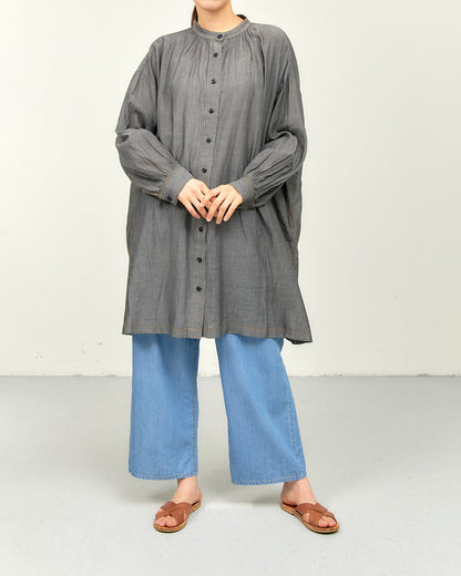 2.5OZ GAUZE DENIM FRENCH WORK ONE-PIECE DRESS AH602-0709 / ALLHOURS ｵｰﾙｱﾜｰｽﾞ