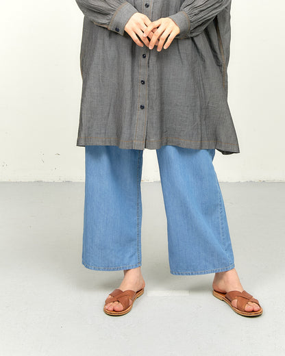 TENCEL DENIM WIDE STRAIGHT PANTS AH602-072 / ALLHOURS ｵｰﾙｱﾜｰｽ