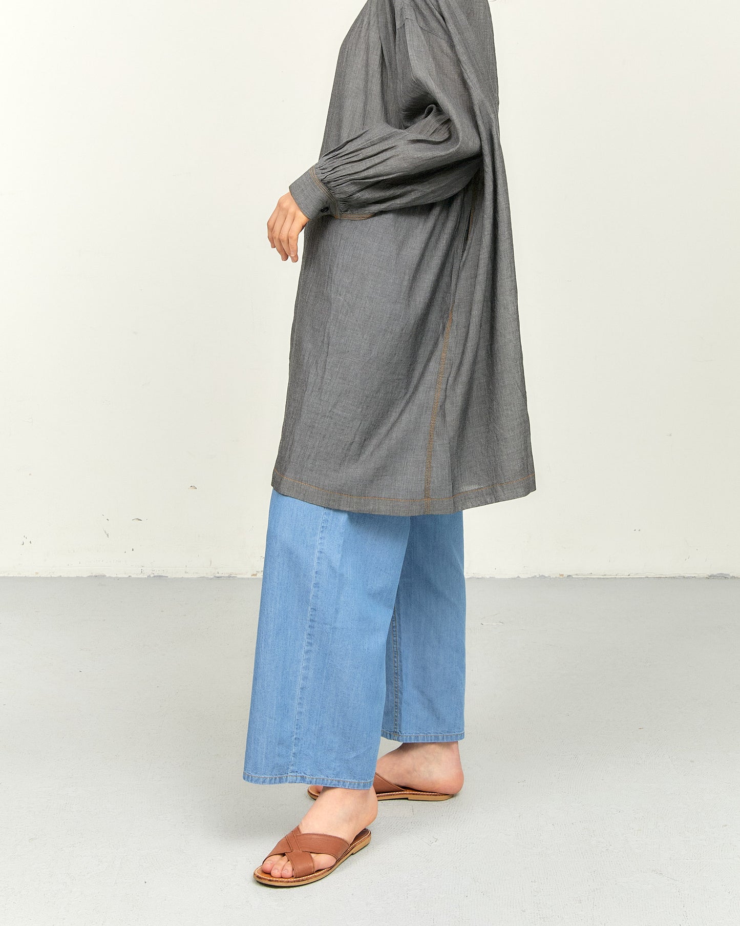 TENCEL DENIM WIDE STRAIGHT PANTS AH602-072 / ALLHOURS ｵｰﾙｱﾜｰｽ