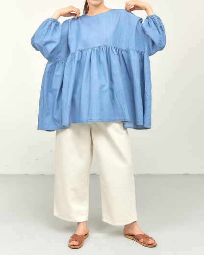 TENCEL DENIM BLOUSES AH602-0710 / ALLHOURS ｵｰﾙｱﾜｰｽ