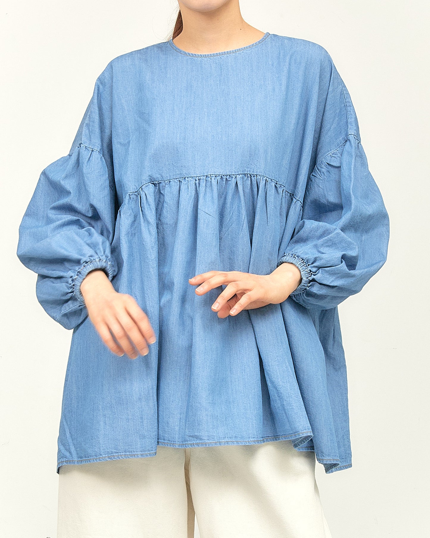 TENCEL DENIM BLOUSES AH602-0710 / ALLHOURS ｵｰﾙｱﾜｰｽ