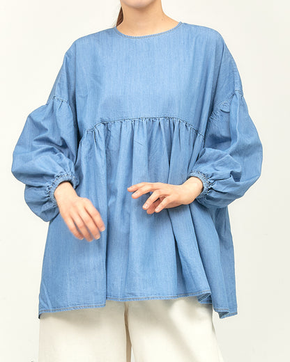 TENCEL DENIM BLOUSES AH602-0710 / ALLHOURS ｵｰﾙｱﾜｰｽ