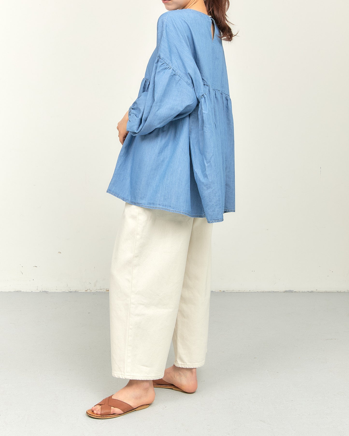 TENCEL DENIM BLOUSES AH602-0710 / ALLHOURS ｵｰﾙｱﾜｰｽ