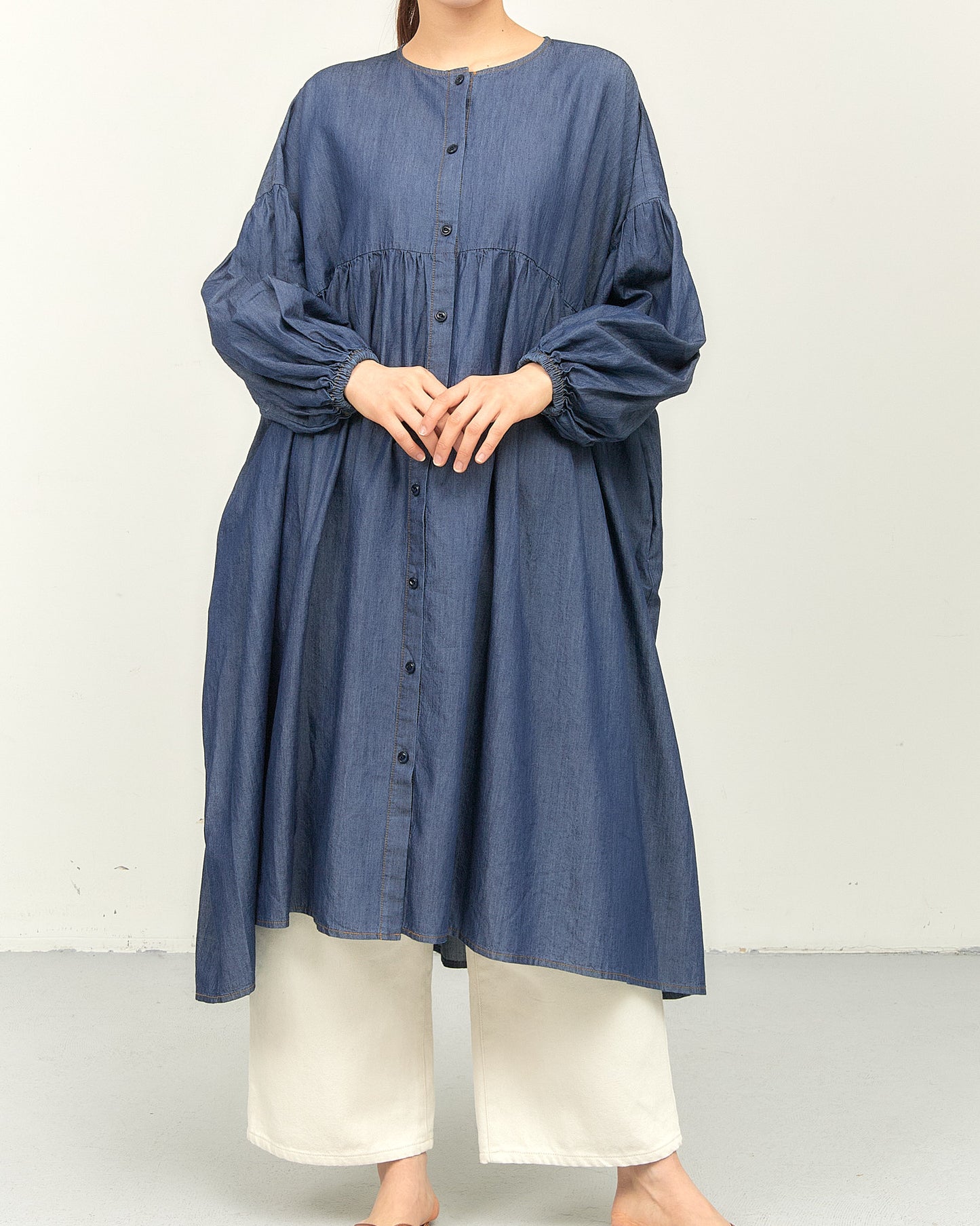 TENCEL DENIM ONE-PIECE DRESS AH602-0711 / ALLHOURS ｵｰﾙｱﾜｰｽ
