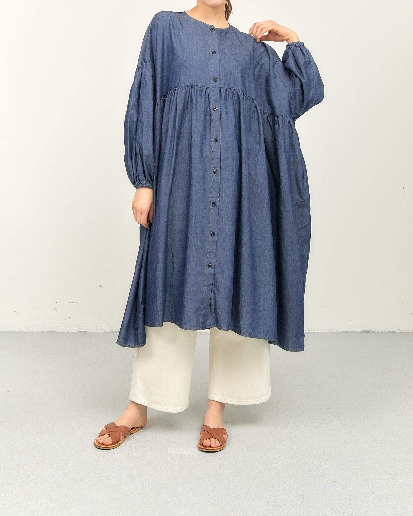 TENCEL DENIM ONE-PIECE DRESS AH602-0711 / ALLHOURS ｵｰﾙｱﾜｰｽ