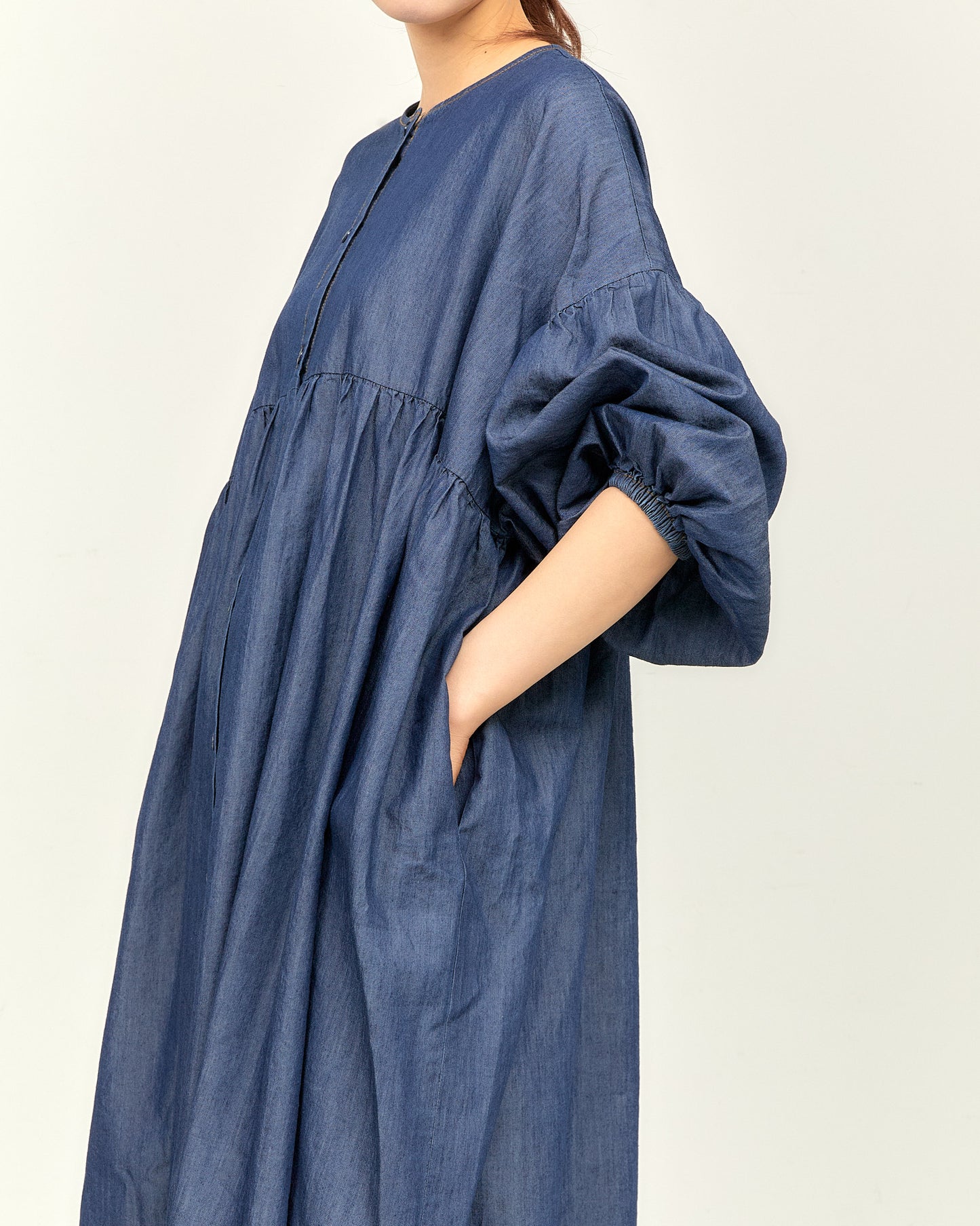 TENCEL DENIM ONE-PIECE DRESS AH602-0711 / ALLHOURS ｵｰﾙｱﾜｰｽ