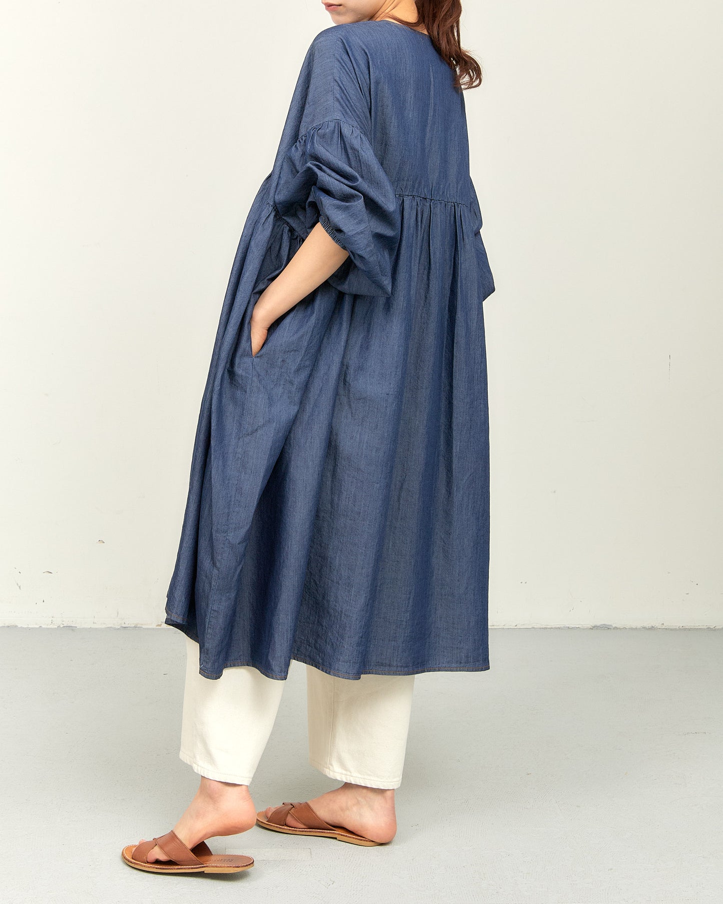 TENCEL DENIM ONE-PIECE DRESS AH602-0711 / ALLHOURS ｵｰﾙｱﾜｰｽ
