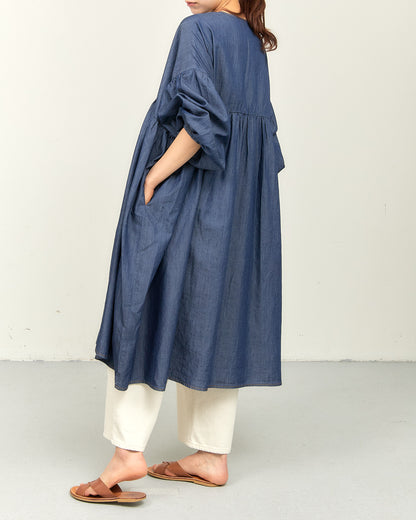 TENCEL DENIM ONE-PIECE DRESS AH602-0711 / ALLHOURS ｵｰﾙｱﾜｰｽ
