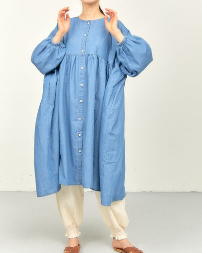 TENCEL DENIM ONE-PIECE DRESS AH602-0711 / ALLHOURS ｵｰﾙｱﾜｰｽ
