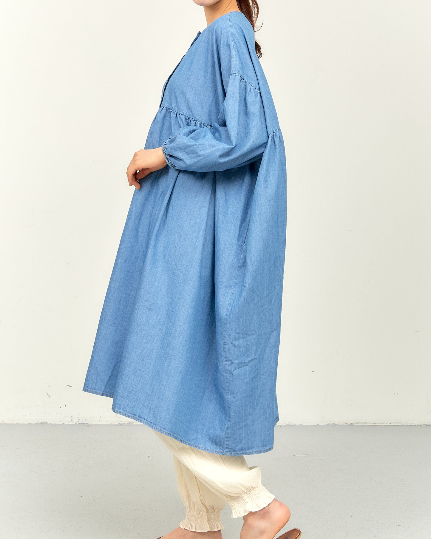TENCEL DENIM ONE-PIECE DRESS AH602-0711 / ALLHOURS ｵｰﾙｱﾜｰｽ