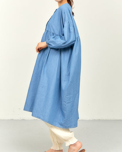 TENCEL DENIM ONE-PIECE DRESS AH602-0711 / ALLHOURS ｵｰﾙｱﾜｰｽ