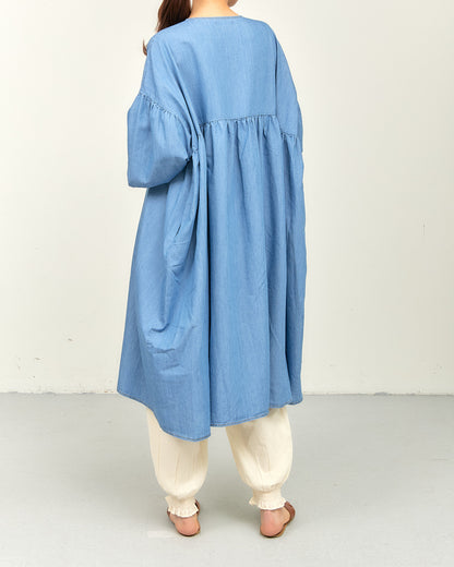 TENCEL DENIM ONE-PIECE DRESS AH602-0711 / ALLHOURS ｵｰﾙｱﾜｰｽ