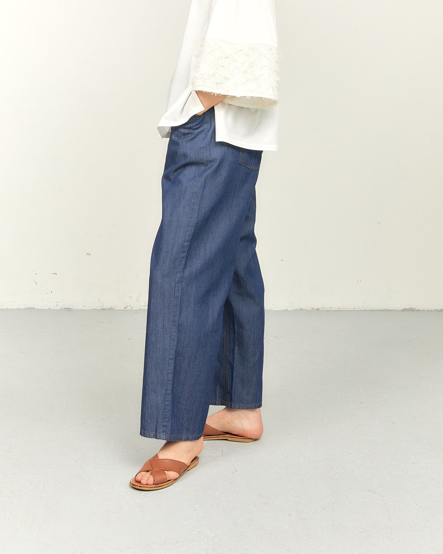 TENCEL DENIM WIDE STRAIGHT PANTS AH602-072 / ALLHOURS ｵｰﾙｱﾜｰｽ